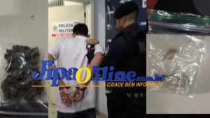 Ação conjunta entre NI da Polícia Militar e radio patrulha capturam suspeito de vendas de entorpecentes.